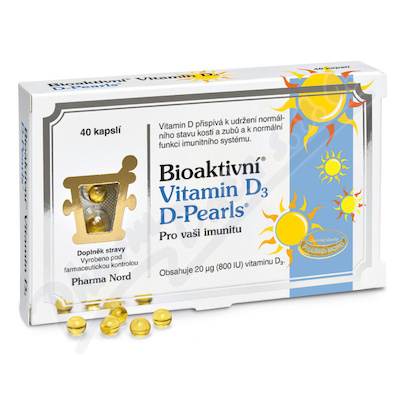 Bioaktivní Vitamín D3 D Pearls cps.40