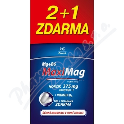 Zdrovit MaxiMag Hořč.375mg+B6 2+1zd3x50t