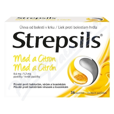 Strepsils Med a Citron0.6mg/1.2mg pas.36