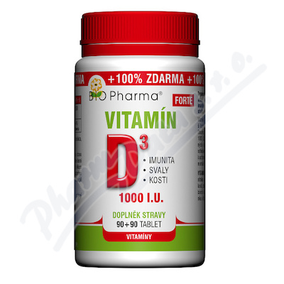 Vitamin D3 Forte 1000 I.U.tbl.90+90 BIO-