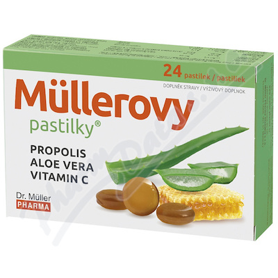 Müllerovy pastilky propolis.+Aloe 24ks