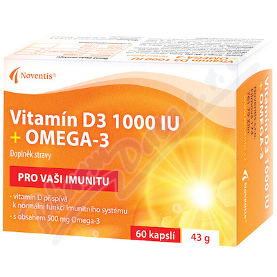 Vitamin D3 1000 IU + Omega-3 cps.60