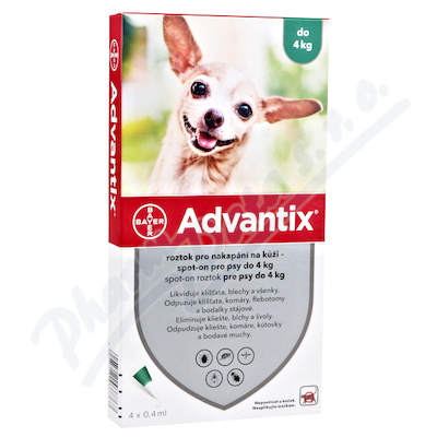 Advantix-psy s.o.do 4kg a.u.v.4x0.4ml