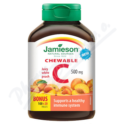 JAMIESON Vit.C 500mg broskev chew.tbl120