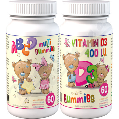 ABCD Multi Gummies+D3 Gummies 2x60 pekti
