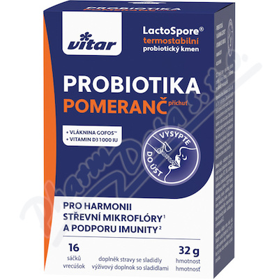 Vitar Probiotika+vlakn.+vit.C a D 16x2g