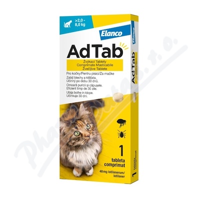 AdTab 48mg zv.tab.pro kocky>2-8kg 1ks