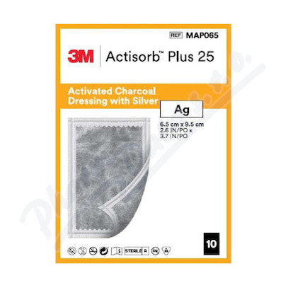 Actisorb Plus 25 kryti 6.5x9.5cm 10 ks