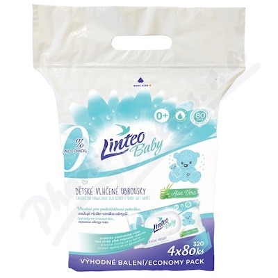 Linteo Baby vlhč.ubrousky 4x80 Aloe Vera