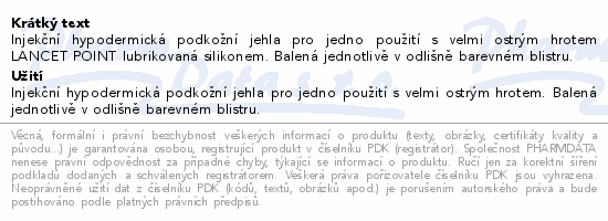 Inj.jehla TERUMO 20Gx1 0.9x25mm žlutá 100ks