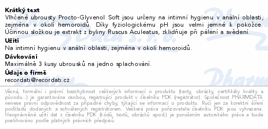 Procto-Glyvenol Soft - vlhčené ubrousky 30ks