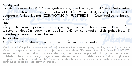 WUNDmed kinezio.tejp.páska černá 5cmx5m 1ks