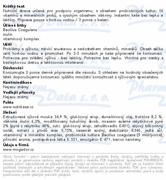 Nutrikaše probiotic rakytník a acai 180g (3x60g)