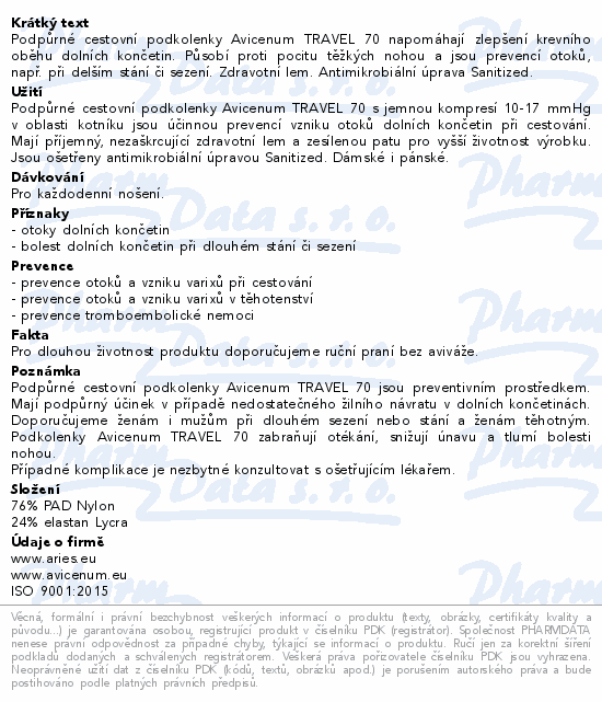 Avicenum P 70 TRAV punč. lýt. 39-41 tělová