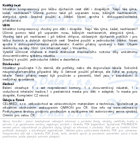 Inhalátor kompresorový OMRON C28P (NE-C105-E)