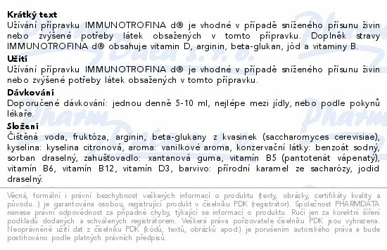 Immunotrofina D 180ml