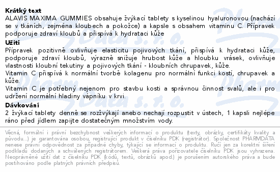 ALAVIS MAXIMA GUMMIES žvýk.tbl.60 + cps.30 vit. C