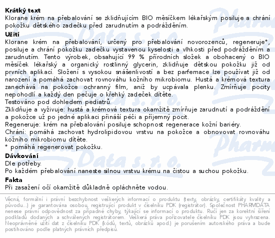 KLORANE BEBE Krém na přebal.s Bio měsíčkem 100ml