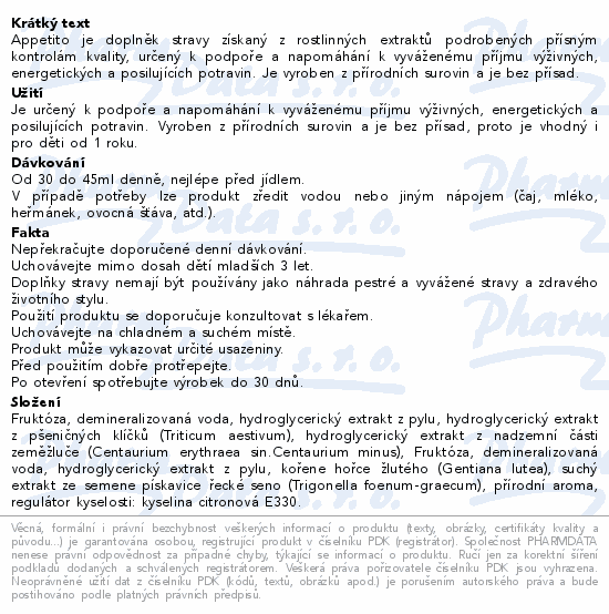 Appetito 1R+ 200ml Pharmalife