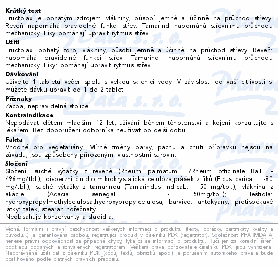 Fructolax Ovoce&Vláknina tbl.30