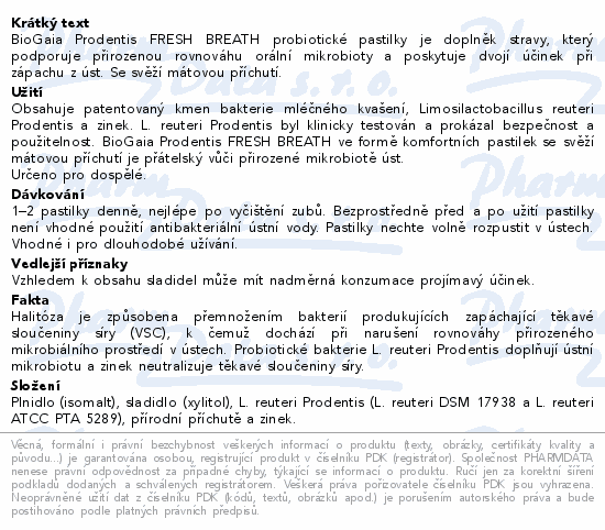 BioGaia Prodentis FRESH BREATH 30 pastilek