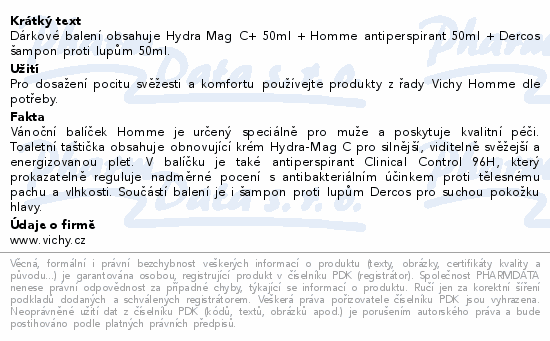 VICHY HOMME Vánoce 2025