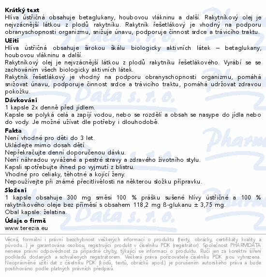 TEREZIA Hlíva ústř.s rakyt.olejem cps.60+60 2025