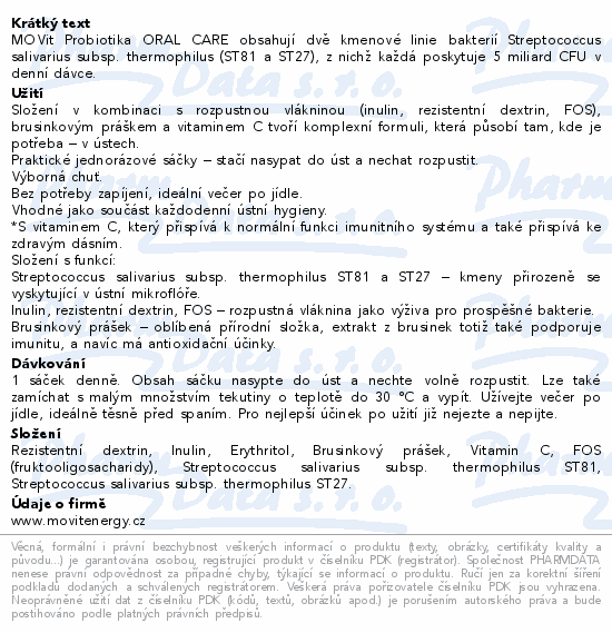 MOVit Probiotika Oral Care 20x1.8g
