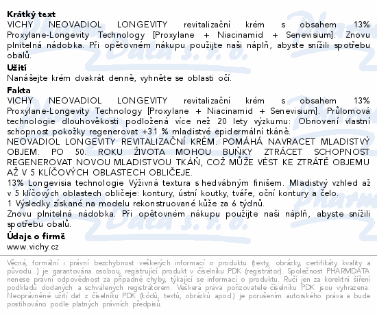 VICHY NEOVADIOL Longevity revital.krém 50ml
