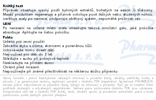 SwissMedicus Těžké nohy gel 200ml