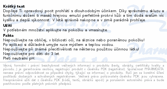 Emspoma Sport hřejivá emulze 200ml