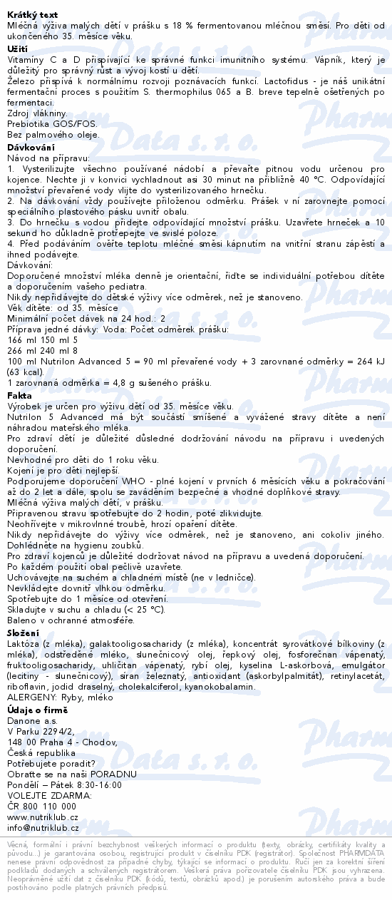 Nutrilon Advanced 5 800g