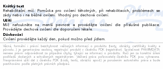 Míč rehabilitační Overball pr.26cm