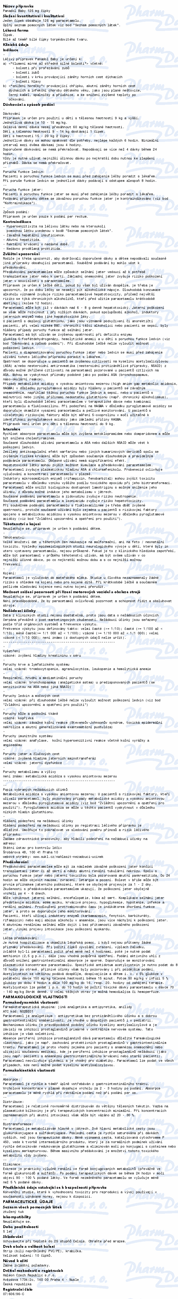 Panadol Baby 125mg sup. 10 CZ